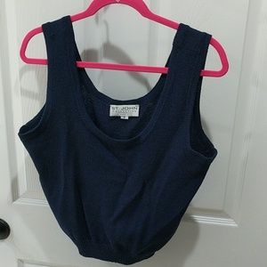 St. John Knit Navy Sleeveless Top Vintage